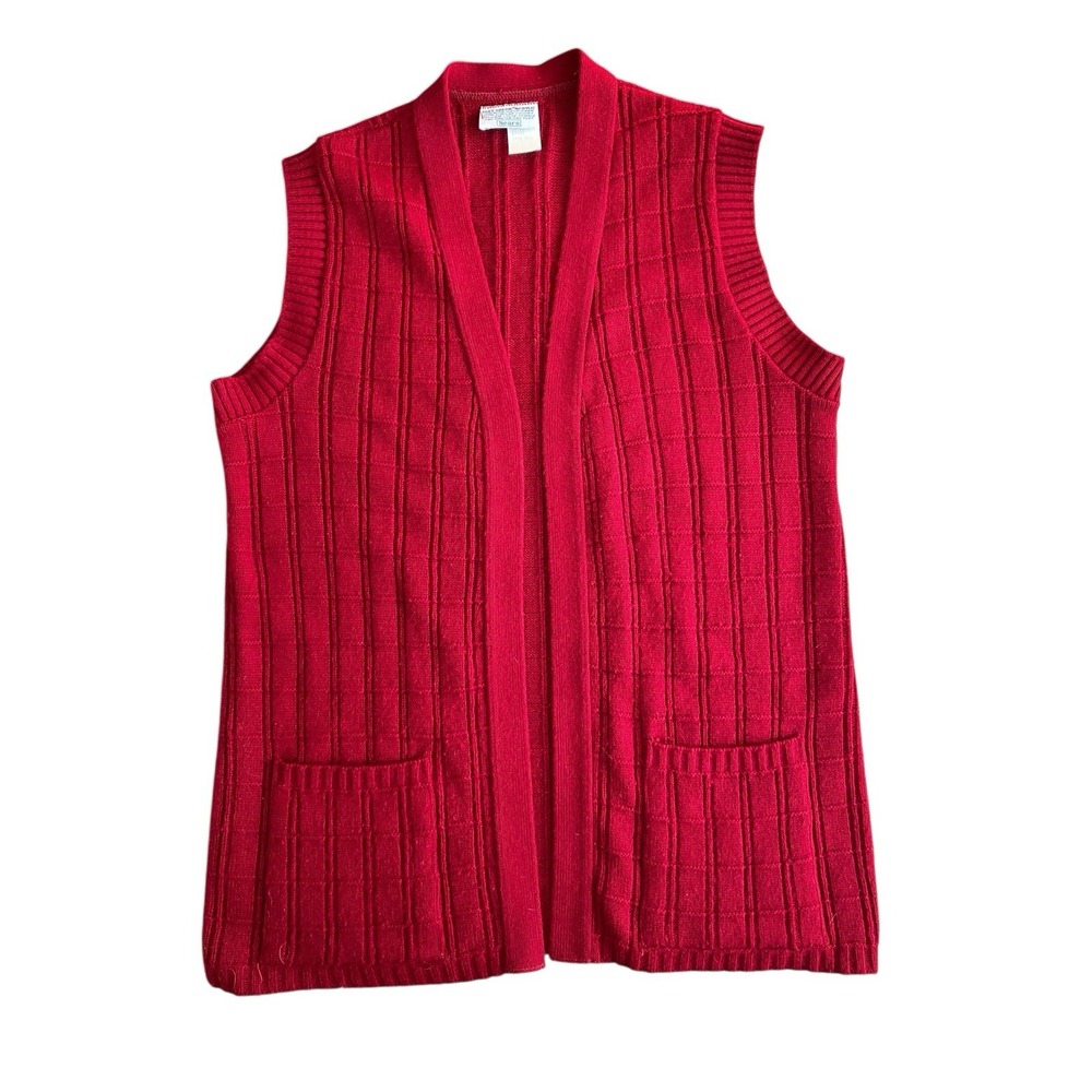 Vintage Sears Knit Sweater Vest Mens Size M Red Orlon‎ Grandpa 50s 60s Indie